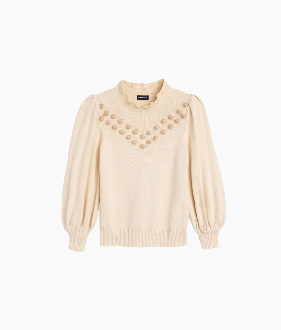 1264-The-Year-Round-Balloon-Sleeve-Pompom-Sweater-Dune-5.webp The Year-Round Balloon Sleeve Pompom Sweater - Dune