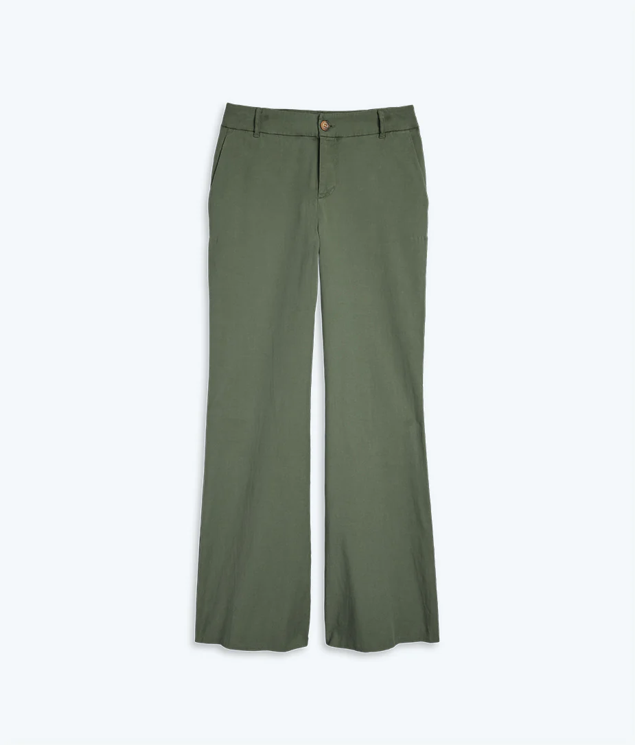 The Easy High-Waisted Flare Pant - Olive