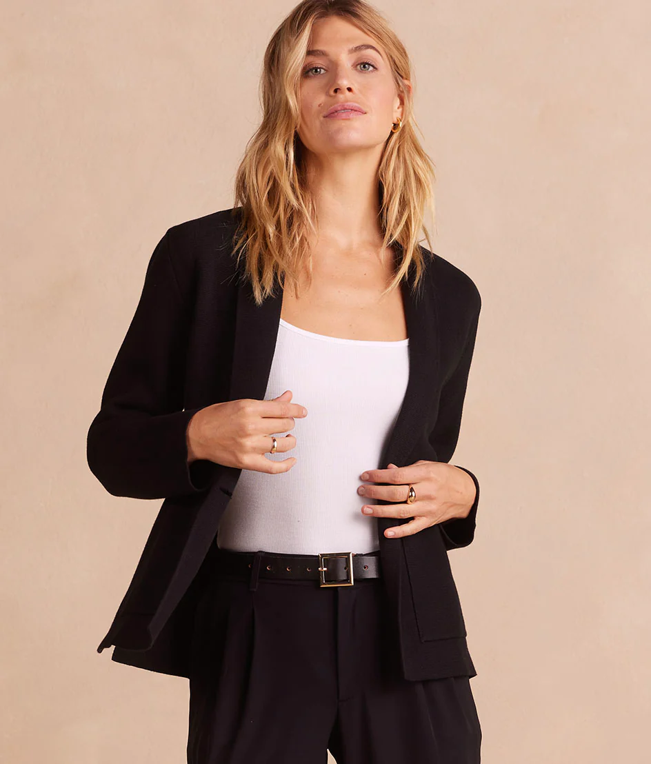 The Ribbed Sweater Blazer - Sea Urchin