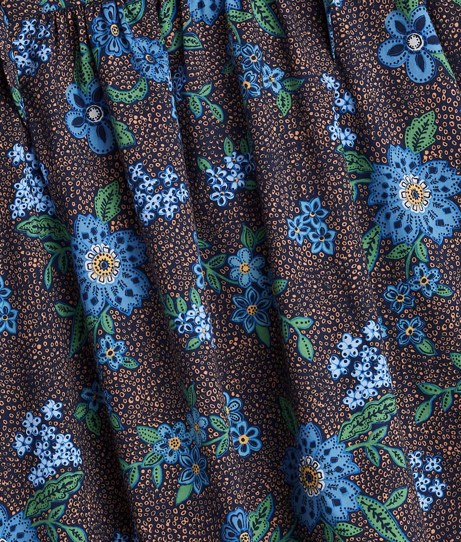 1457-The-Countryside-Poplin-Ruffle-Blouse-Rustic-Floral-in-Midnight-3.jpg The Countryside Poplin Ruffle Blouse - Rustic Floral in Midnight