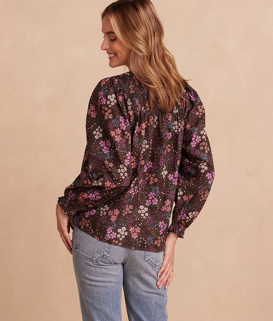 The Perfect Smocked Cotton Top - Autumn Meadow