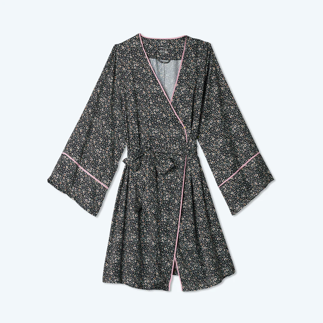 The Cloud 9 Silky Robe - In Bloom in Sea Urchin & Pink Sky