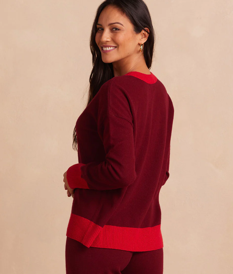 The Coziest Cashmere Blend Crew - Pinot & Lava