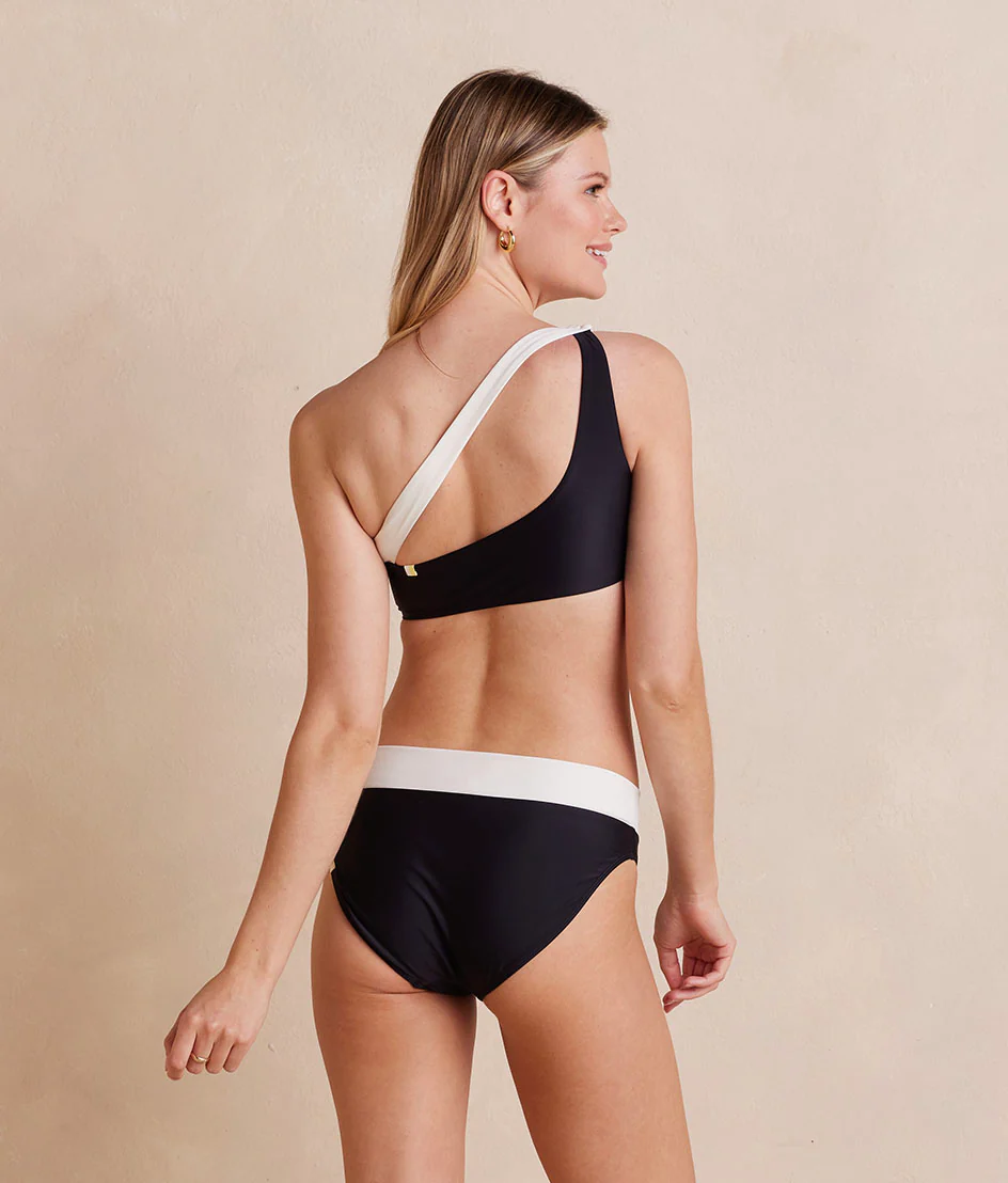 The Sidestroke Bikini Top - White Sand & Sea Urchin
