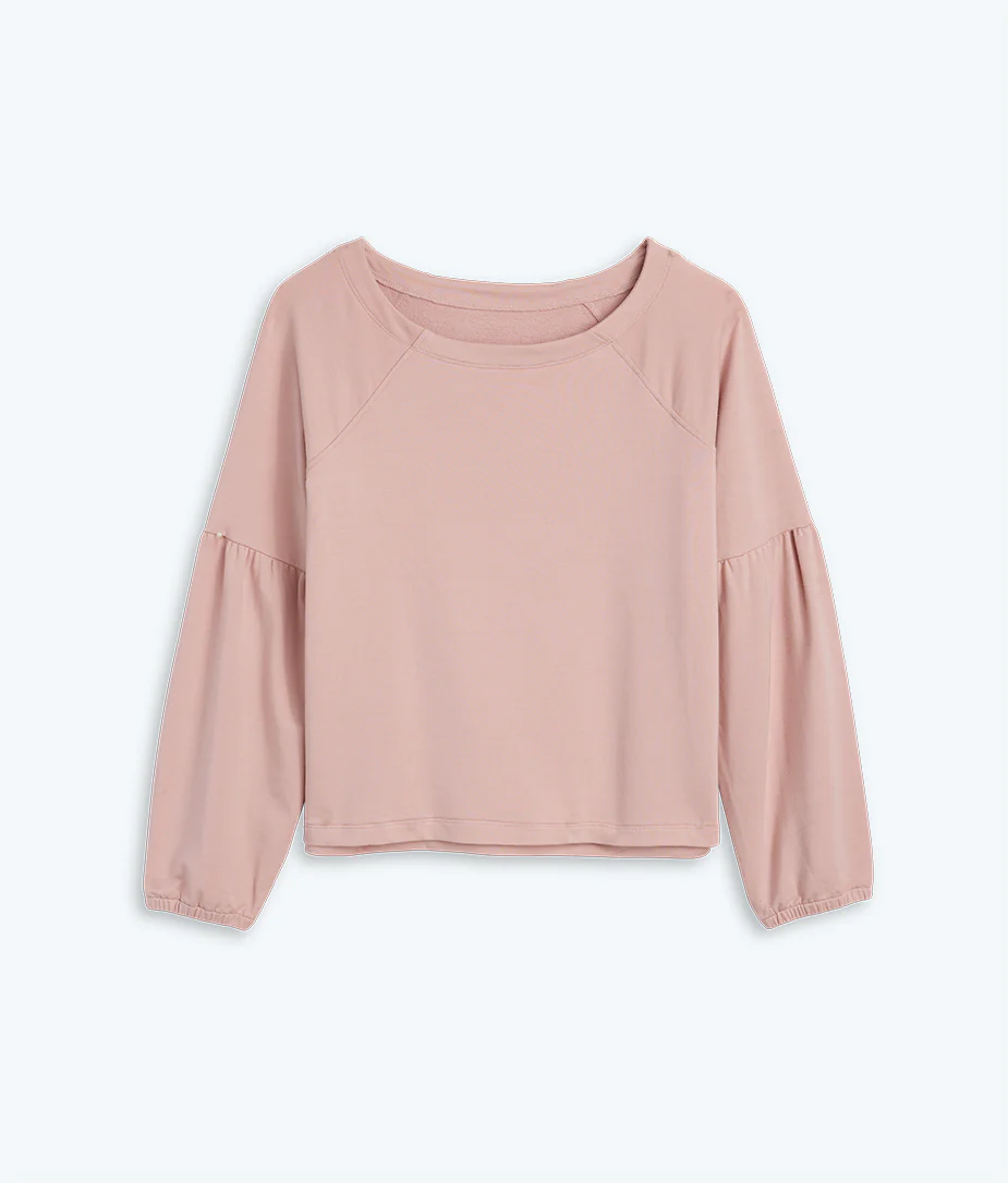 The Softest French Terry Boatneck Pullover - Petal