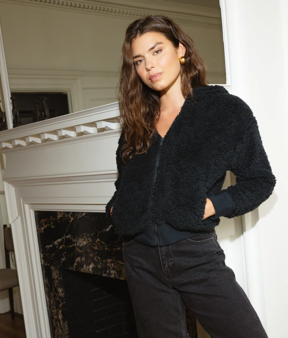 The High Pile Eco Short Fleece Jacket - Sea Urchin