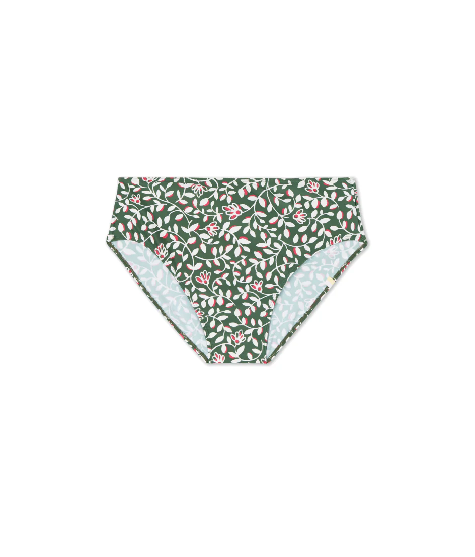 The High Leg High Rise Bottom - Twilight Floral in Olive