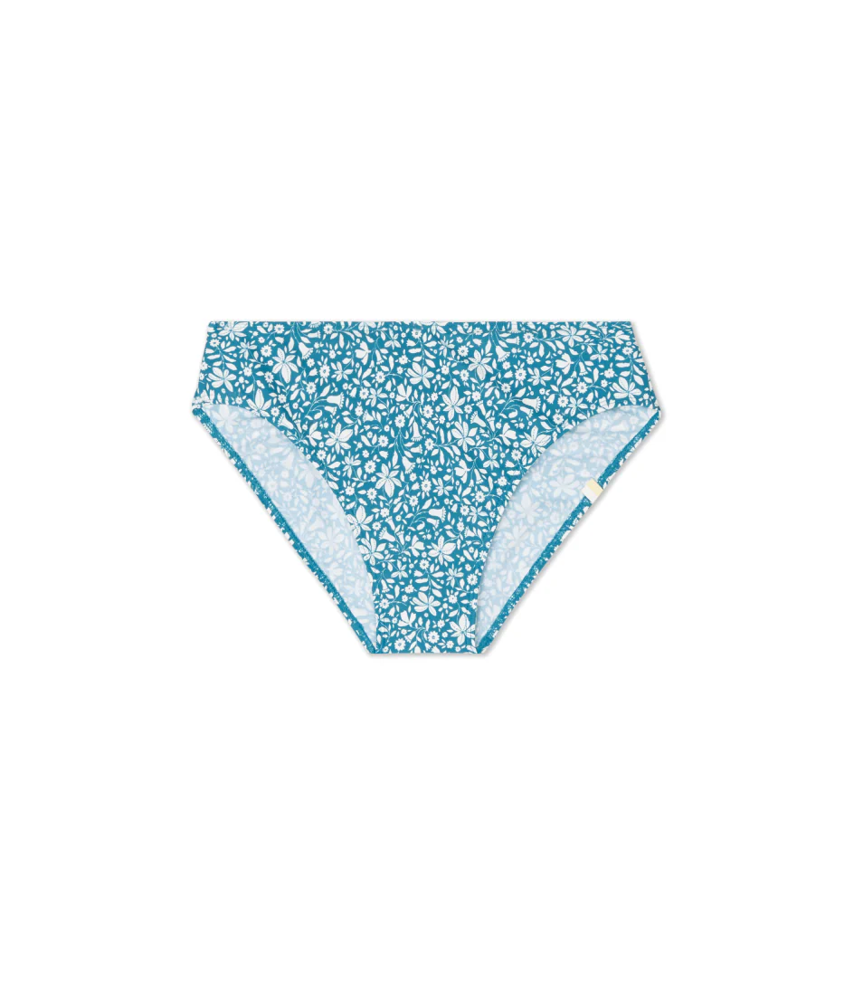 The Classic Mid-Rise Bikini Bottom - Meadow Floral in Mist