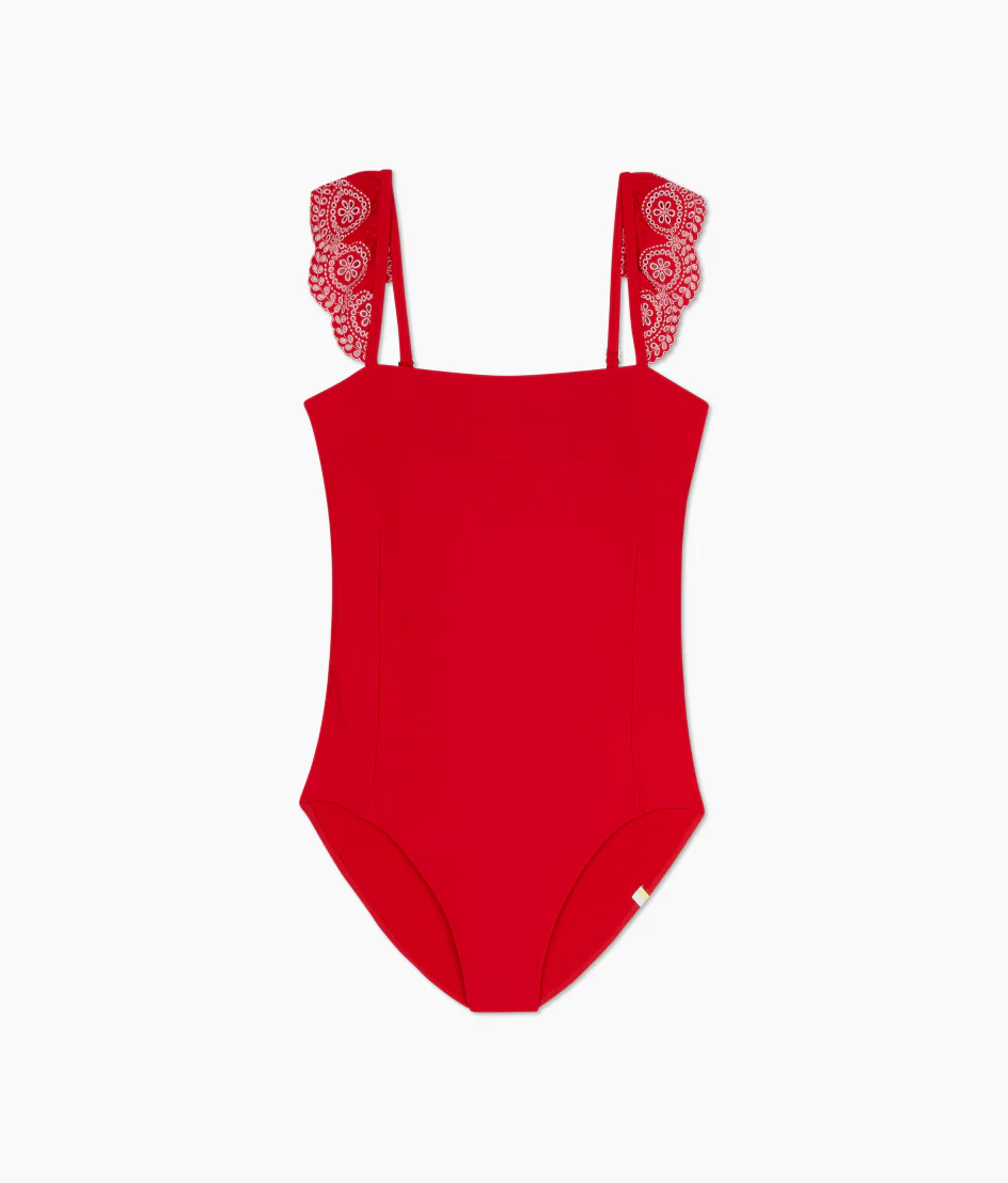 The Eyelet Ruffle Oasis - Lava