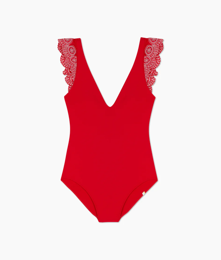 The Eyelet Ruffle Backflip - Lava