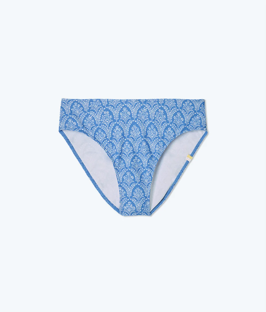 The Limited-Edition High Leg Mid Rise Bikini Bottom - Porto Paradise