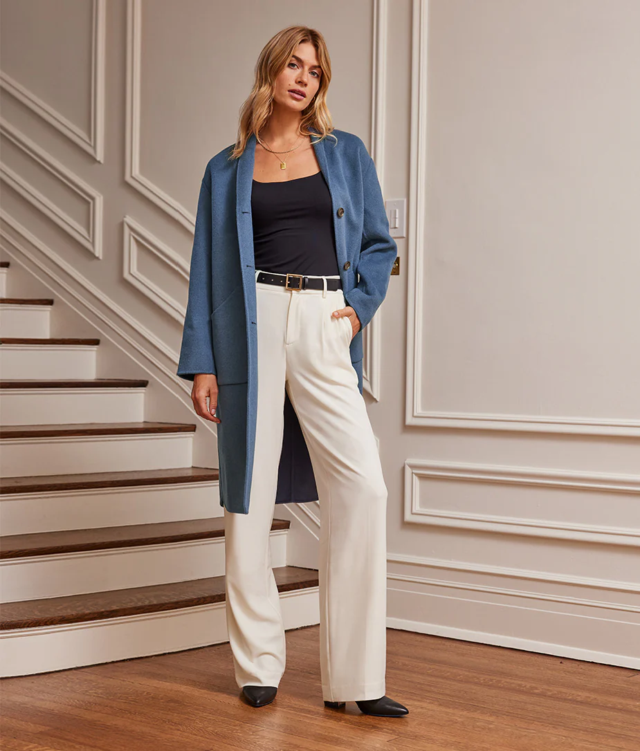 The Warmest Wool Cocoon Coat - Slate