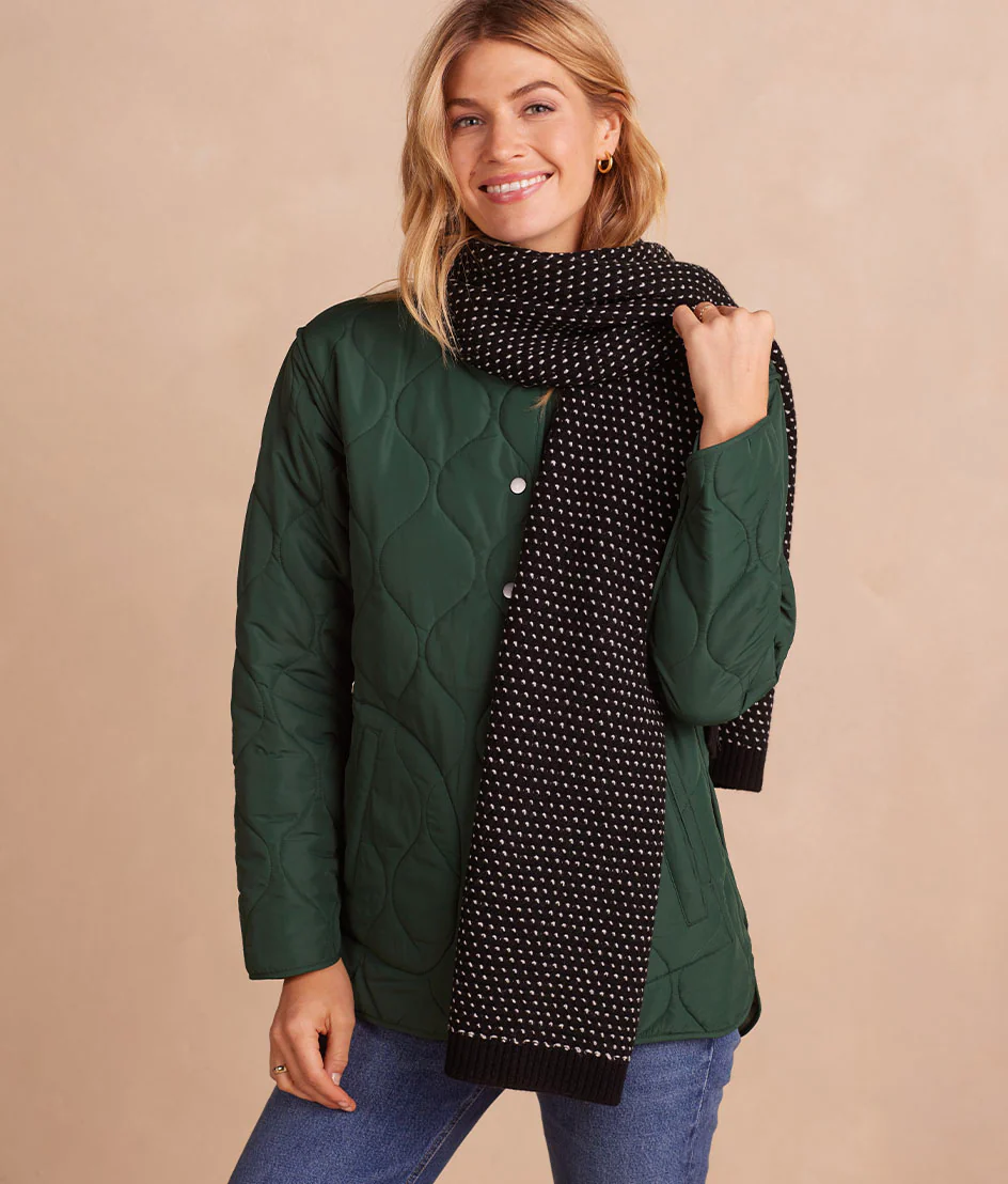 The Luxe Cashmere Blend Mix Stitch Scarf - Sea Urchin & White Sand