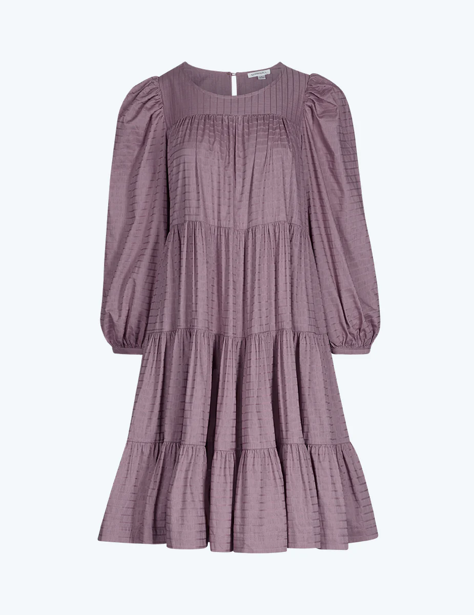 The Tiered Mini Dress - Plum