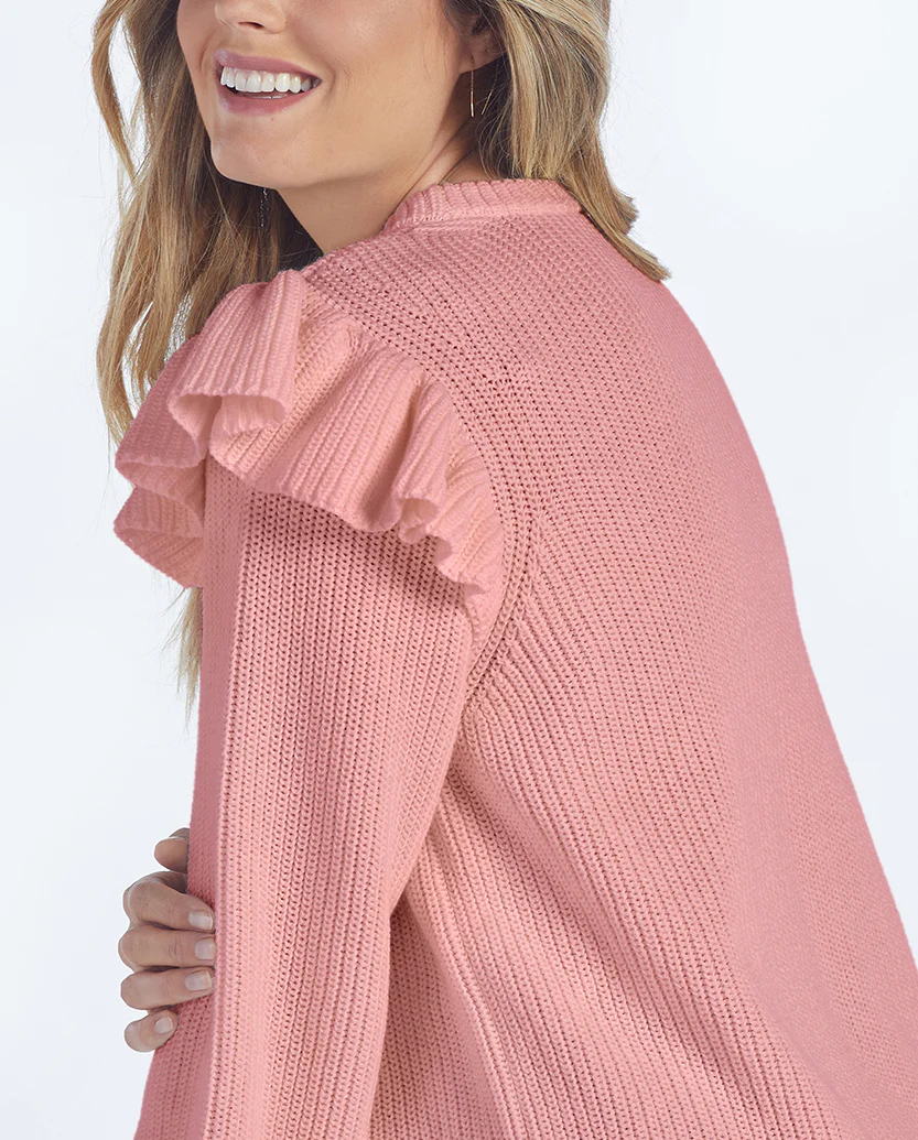 3587-The-Flirty-Ruffle-Sleeve-Sweater-Desert-Rose-4.webp The Flirty Ruffle Sleeve Sweater - Desert Rose