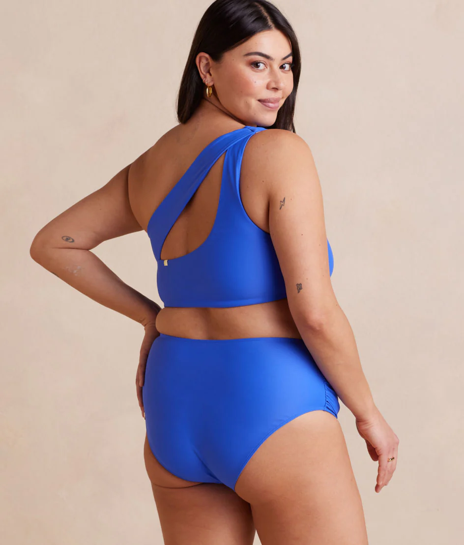 The Ruched Sidestroke Bikini Top - Hydrangea