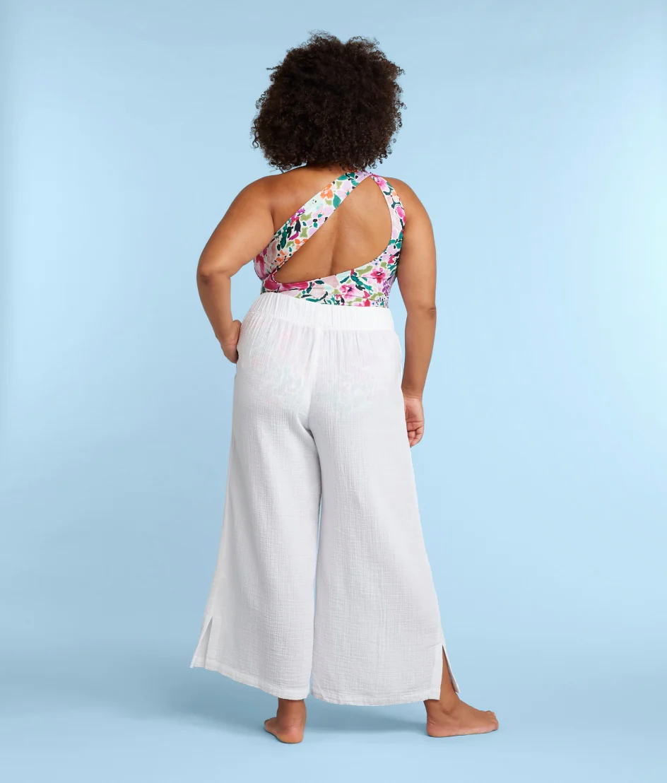 The Cloud Gauze Wide-Leg Pants - White Sand