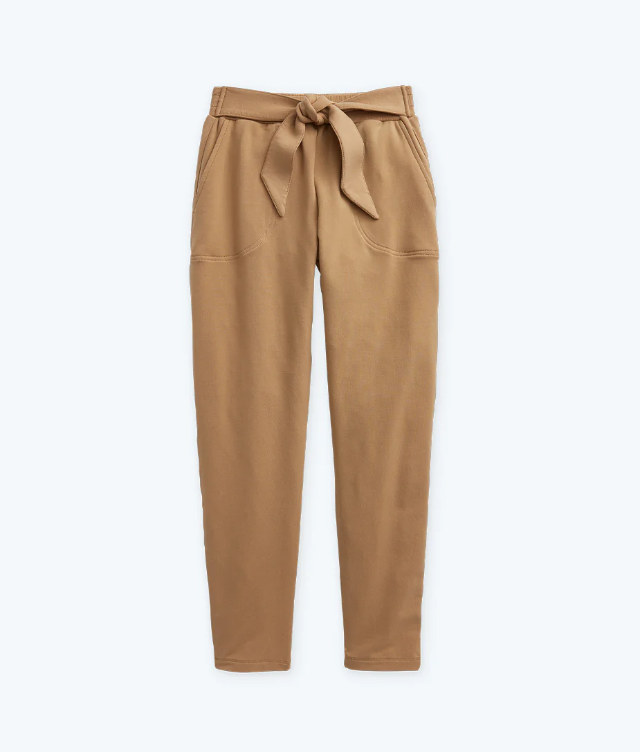 The Softest French Terry Tie-Waist Pant - Fawn