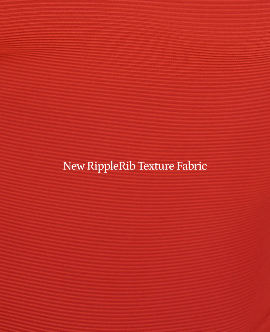 The RippleRib Square Neck One-Piece - Lava