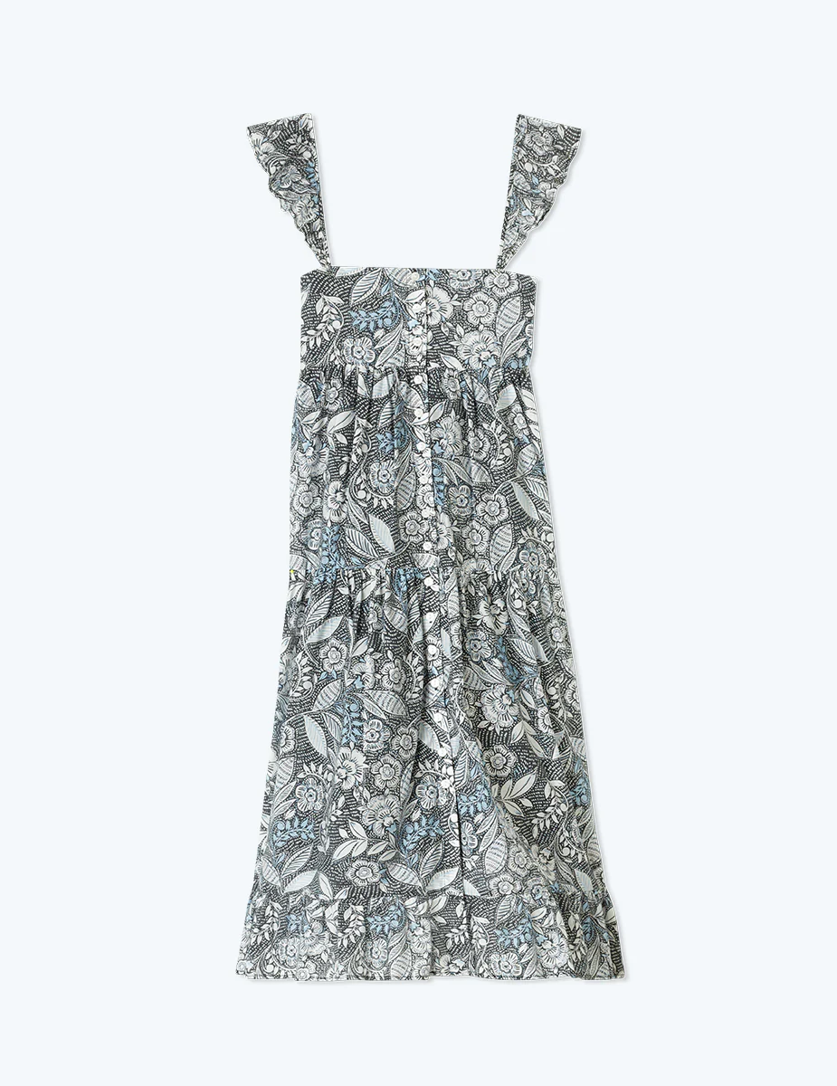 The Tiered Ruffle Midi Dress - Island Floral