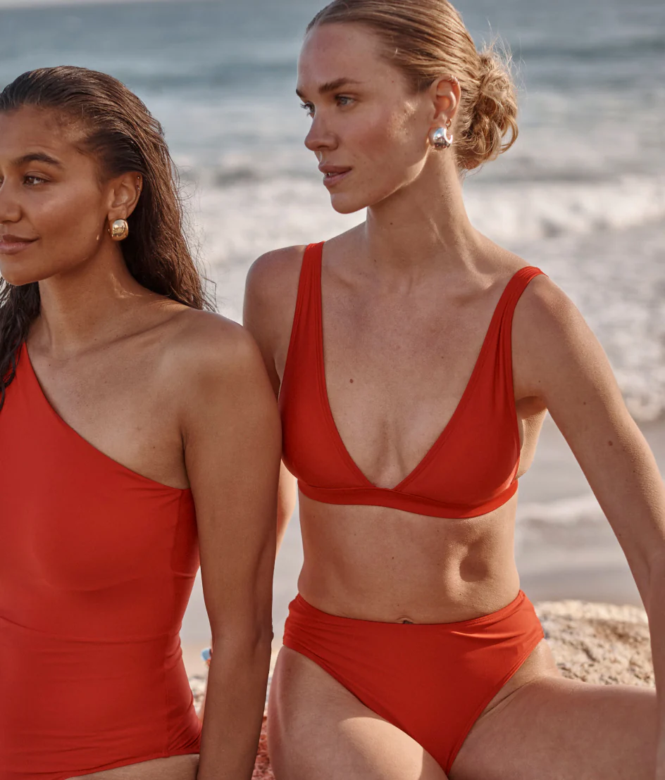 The Plunge Bikini Top - Lava