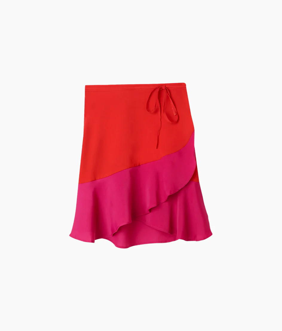 The Short Beach to Brunch Wrap Skirt - Lava & Hibiscus