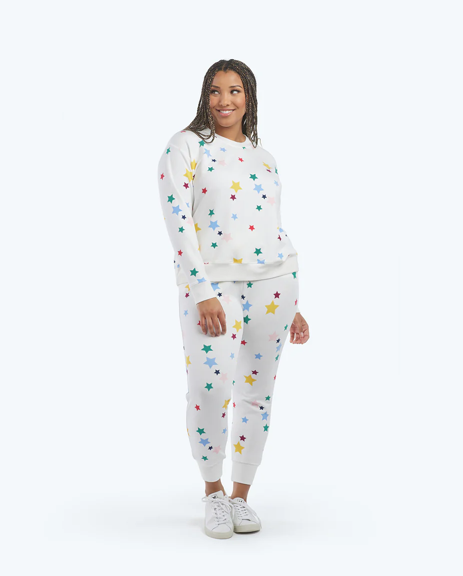 7305-The-Softest-French-Terry-Jogger-Scatter-Stars-in-White-Sand-4.webp The Softest French Terry Jogger - Scatter Stars in White Sand