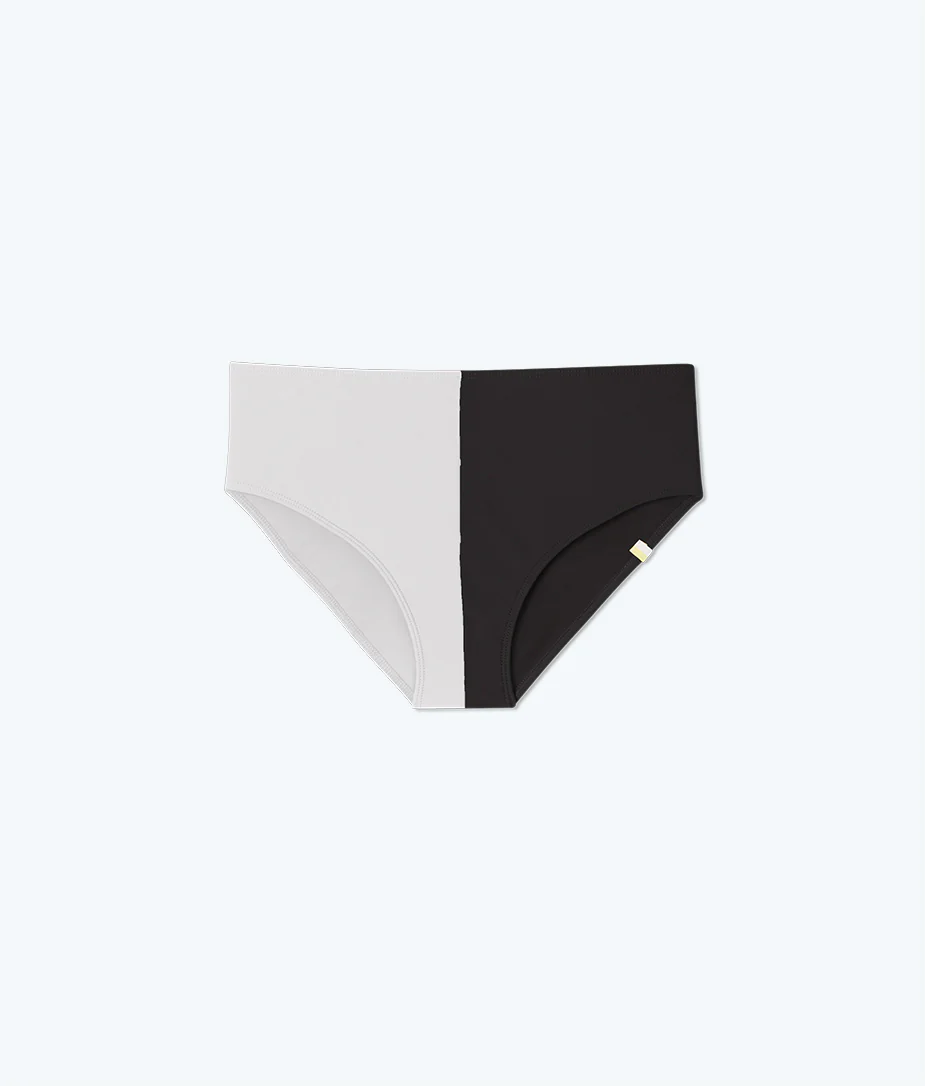 The Split High Leg High Rise Bikini Bottom - Sea Urchin & White Sand