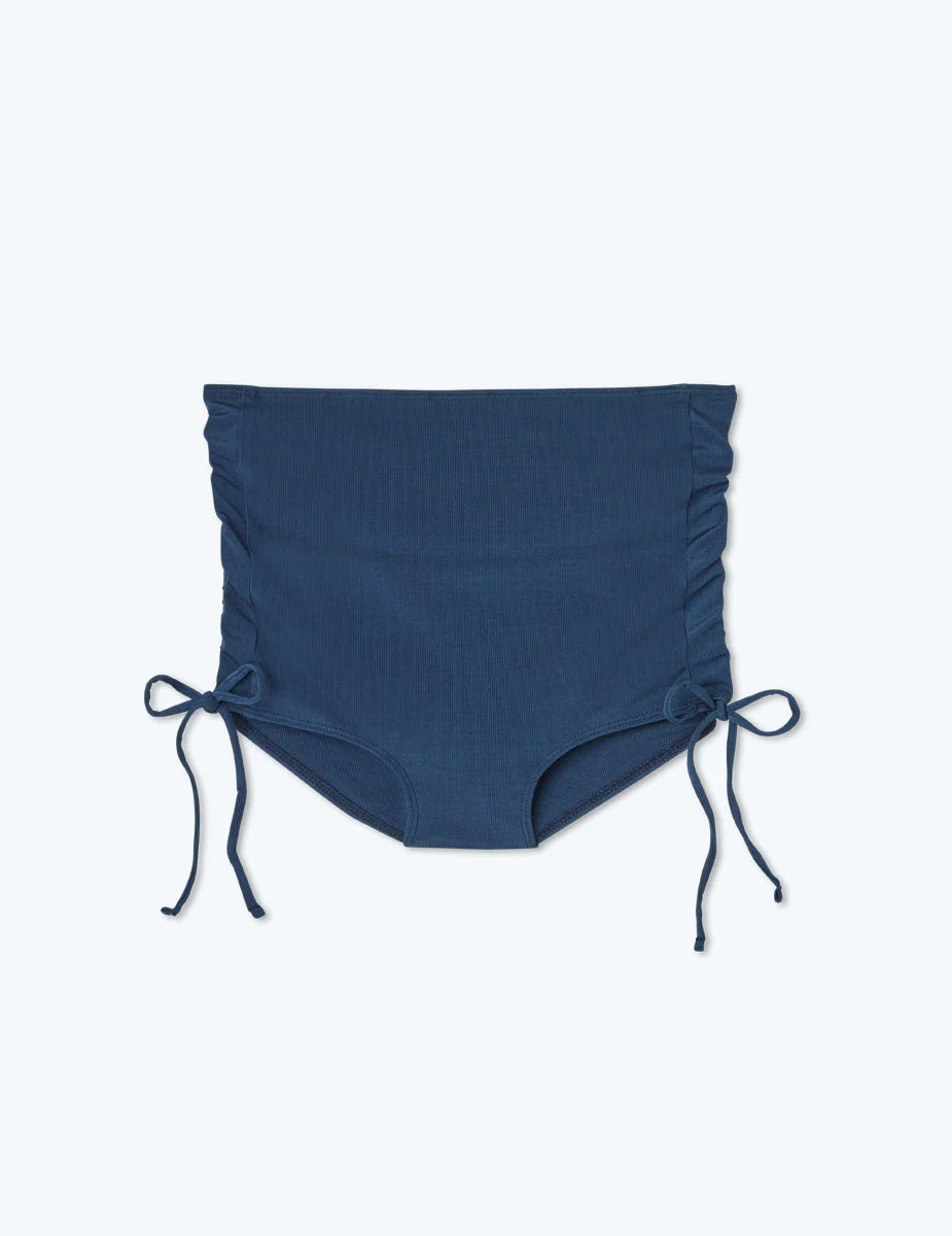 The Maternity Ribbed Cinched High Rise - Deep Sea