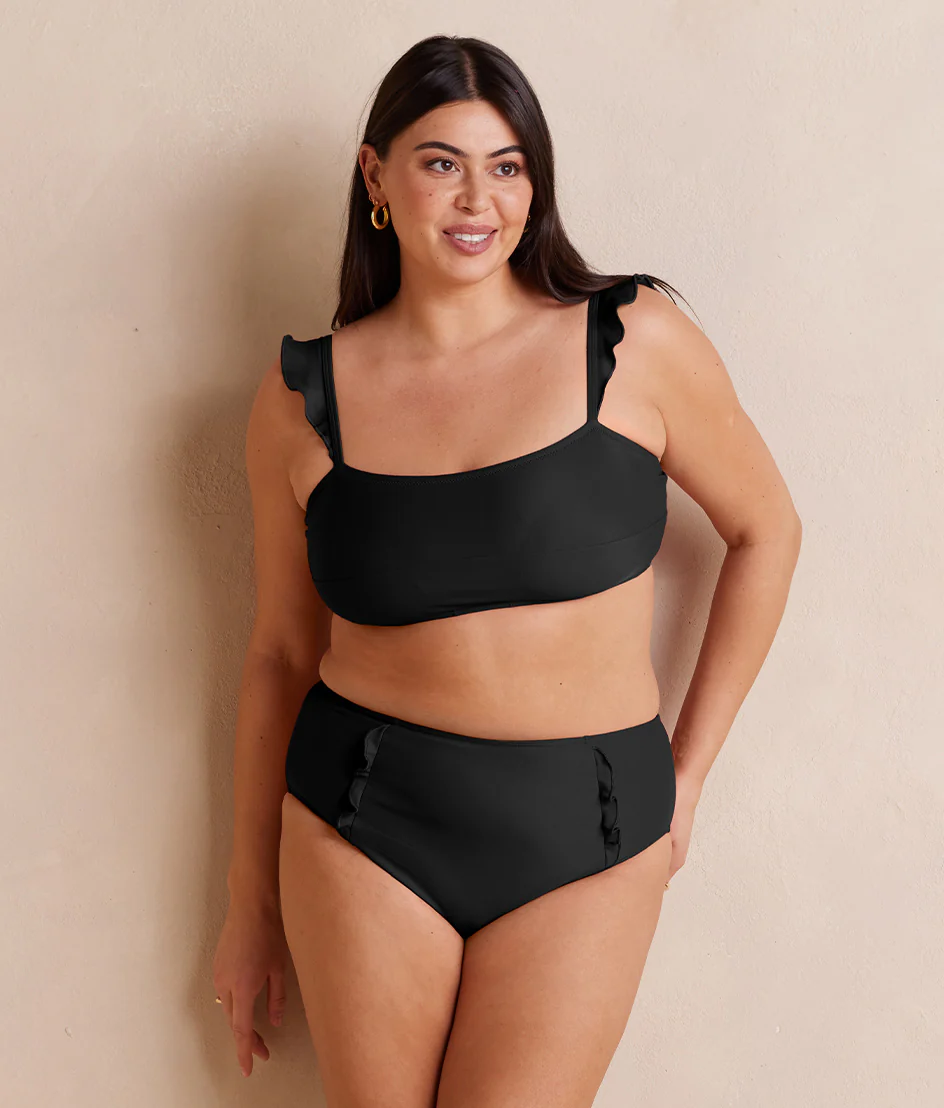 The Ruffle High Leg High Rise Bikini Bottom - Main