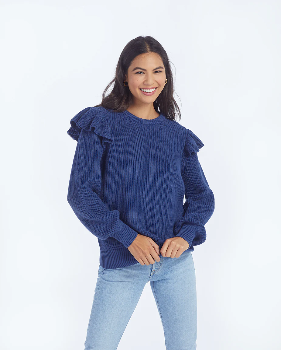 The Flirty Ruffle Sleeve Sweater - Main