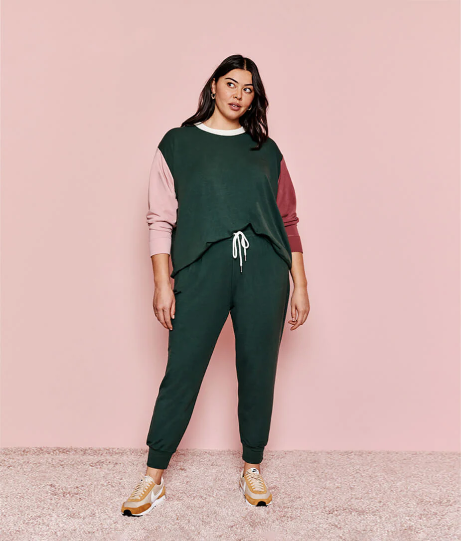 The Softest French Terry Relaxed Colorblock Crew - Main