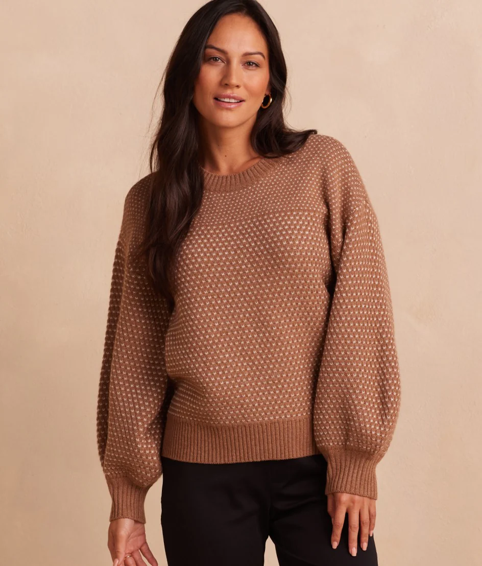 The Luxe Cashmere Blend Mix Stitch Sweater - Main