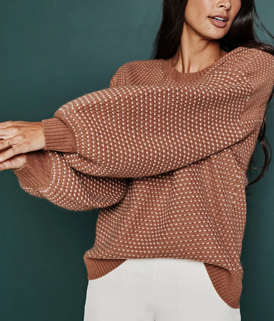 The Luxe Cashmere Blend Mix Stitch Sweater - Main