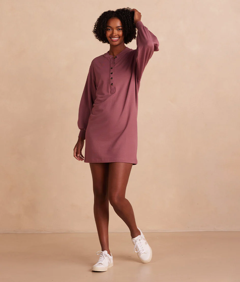 The Softest French Terry Henley Dress - Main