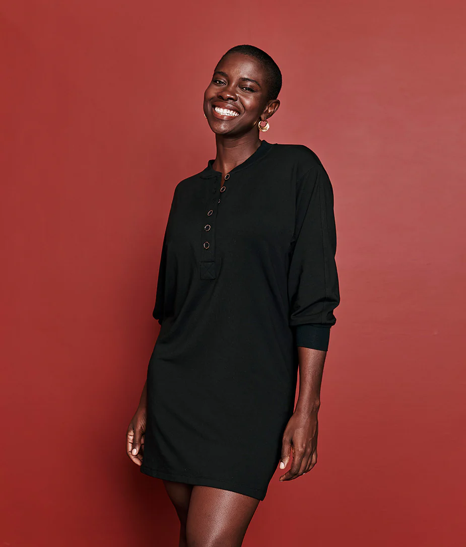 The Softest French Terry Henley Dress - Main