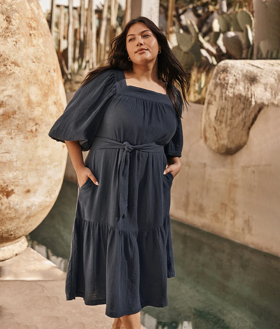 The Going Places Gauze Midi Dress - Main