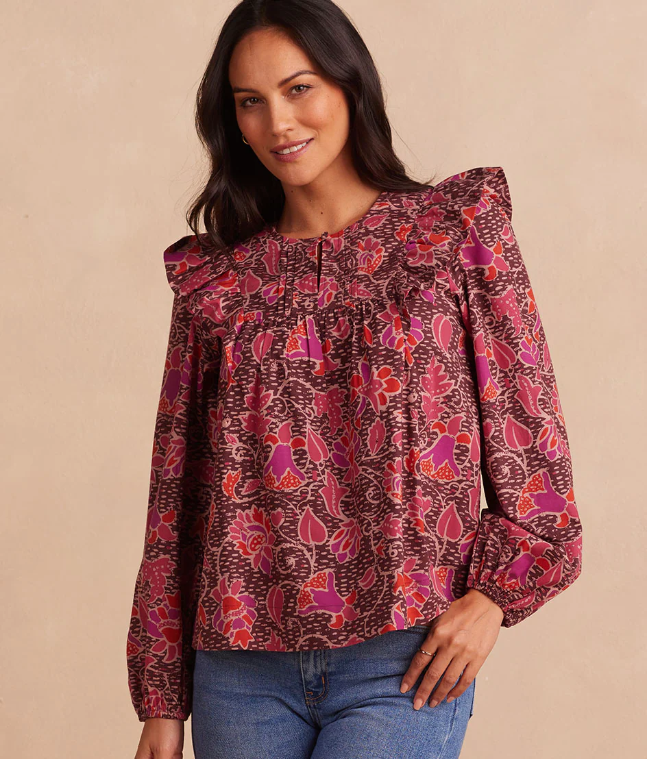 The Countryside Poplin Ruffle Blouse - Main