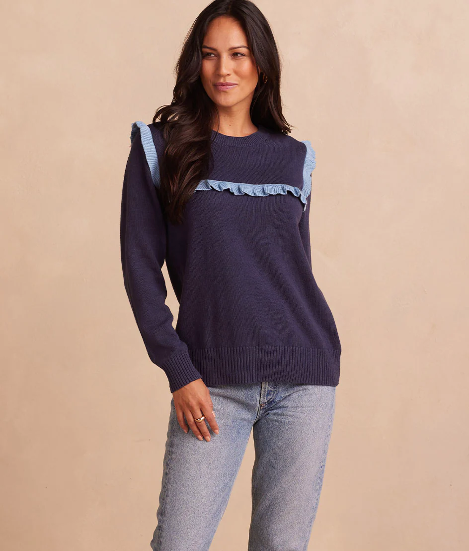 The Year-Round Crewneck Ruffle Sweater - Main