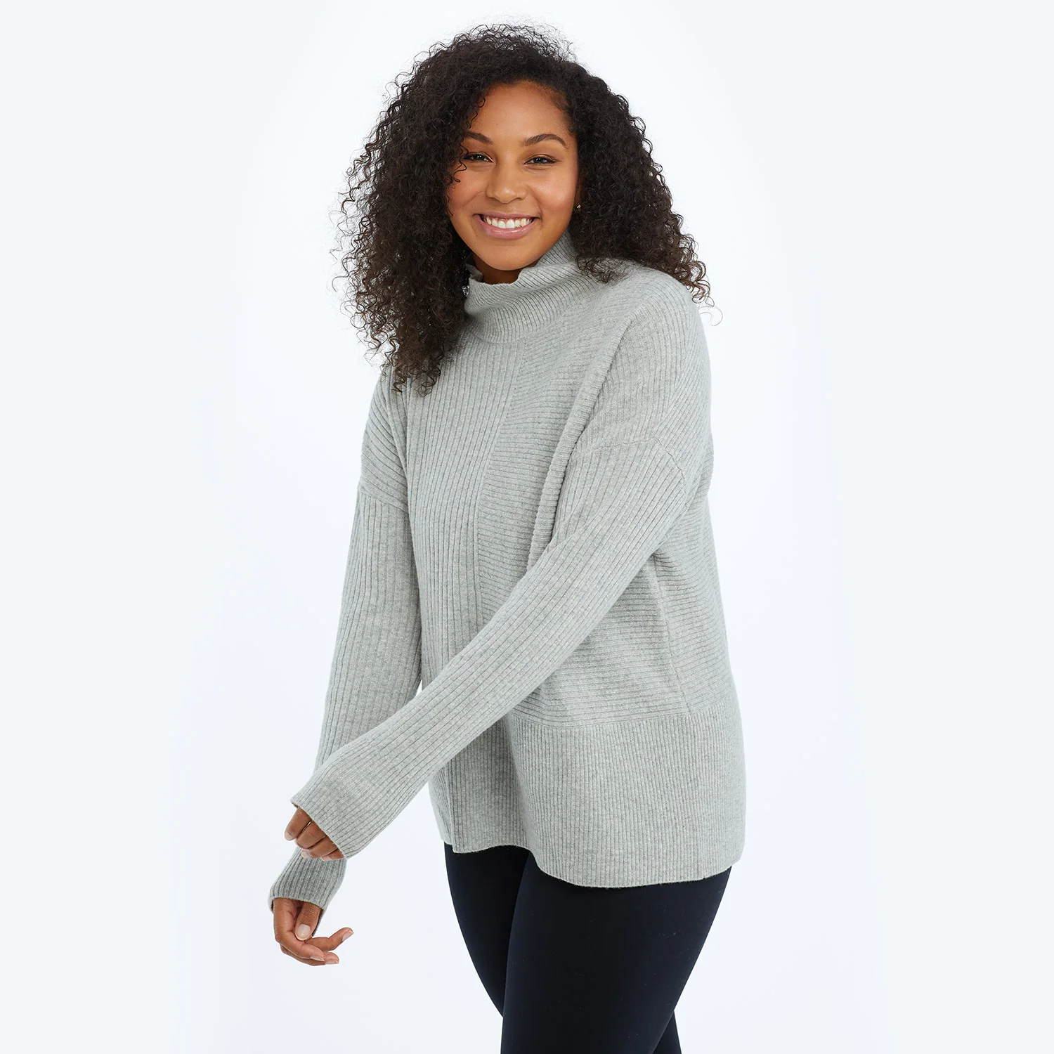 The Luxe Cashmere Blend Funnel Neck Sweater - Main