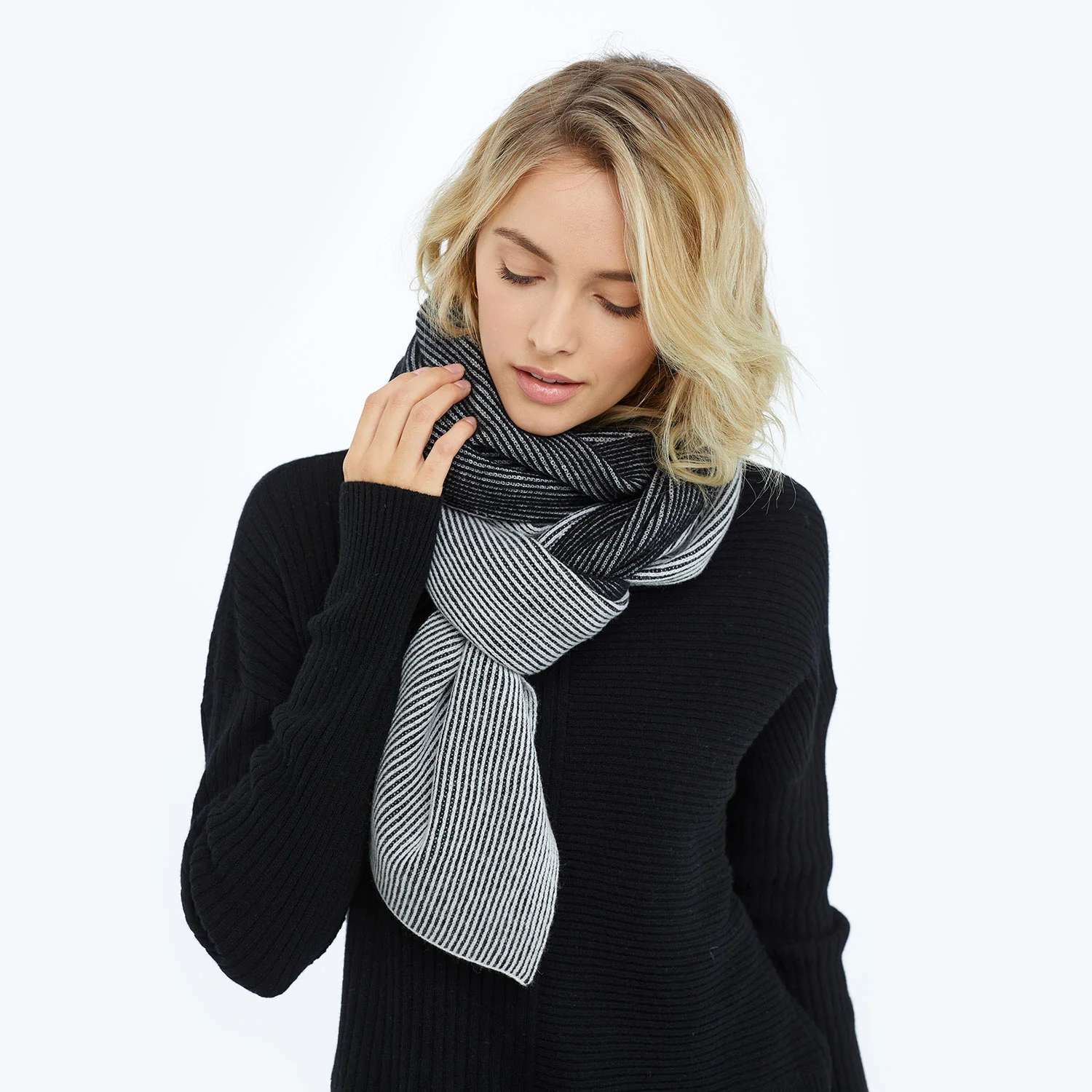 The Coziest Cashmere Blend Ribbed Scarf - Main