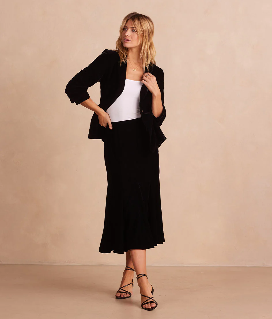 The Sustainable Velvet Collection Midi Skirt - Main