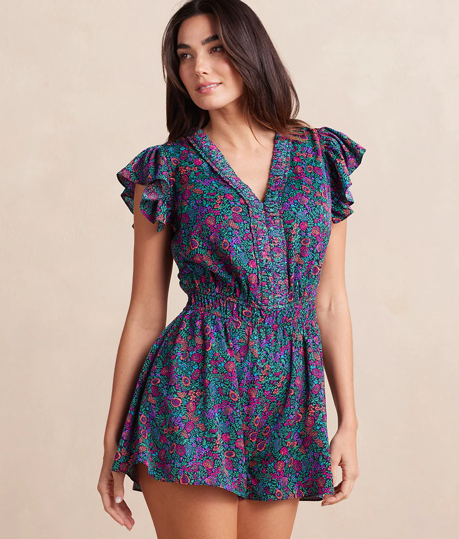 The Silky Luxe Ruffled Romper Cover-Up - Main