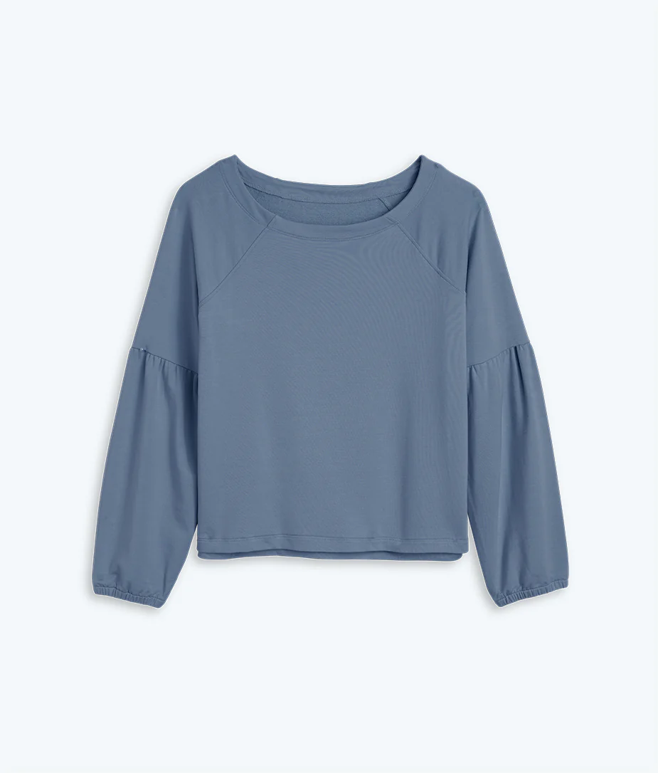 The Softest French Terry Boatneck Pullover - Slate